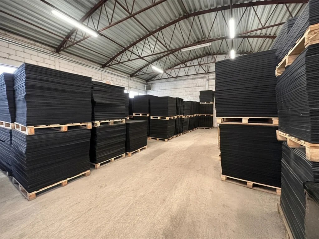 Zdjęcie przestawia halę magazynową z produktami Pavisorte